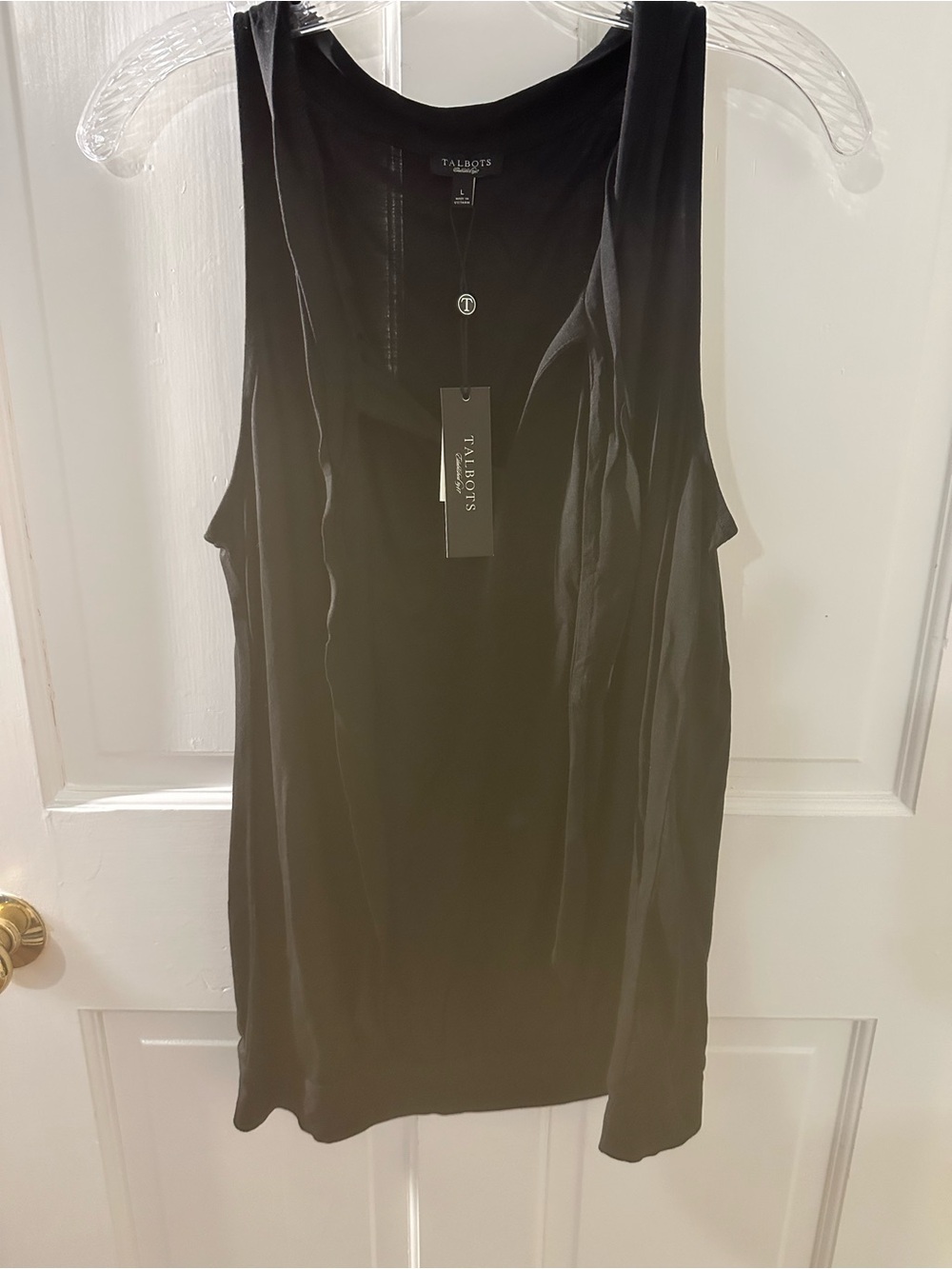 Talbots Black Crewneck Sleeveless Shell